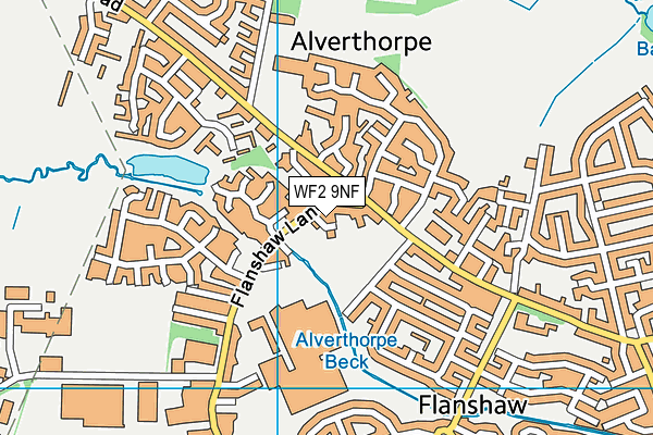 WF2 9NF map - OS VectorMap District (Ordnance Survey)