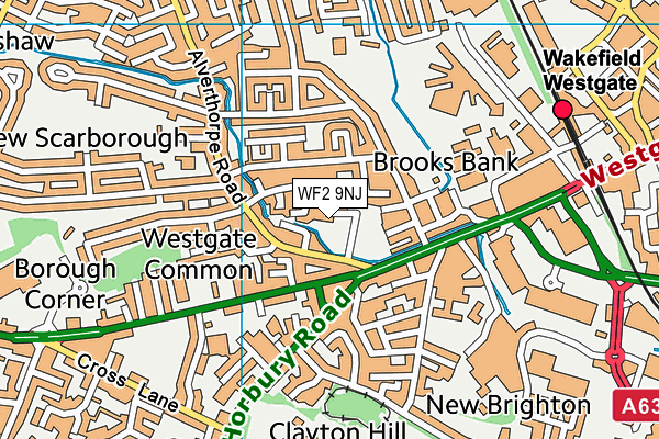 WF2 9NJ map - OS VectorMap District (Ordnance Survey)