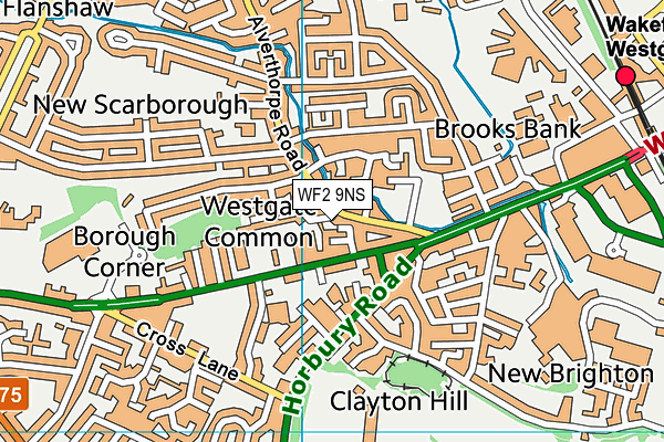 WF2 9NS map - OS VectorMap District (Ordnance Survey)