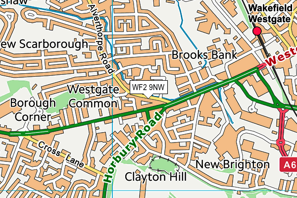 WF2 9NW map - OS VectorMap District (Ordnance Survey)