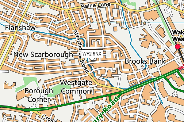 WF2 9NX map - OS VectorMap District (Ordnance Survey)