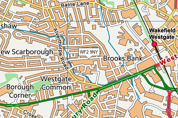 WF2 9NY map - OS VectorMap District (Ordnance Survey)