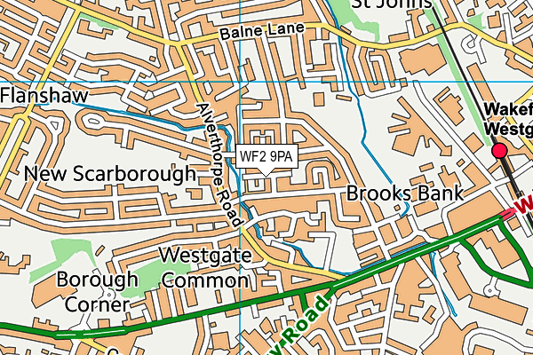 WF2 9PA map - OS VectorMap District (Ordnance Survey)