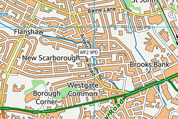 WF2 9PD map - OS VectorMap District (Ordnance Survey)