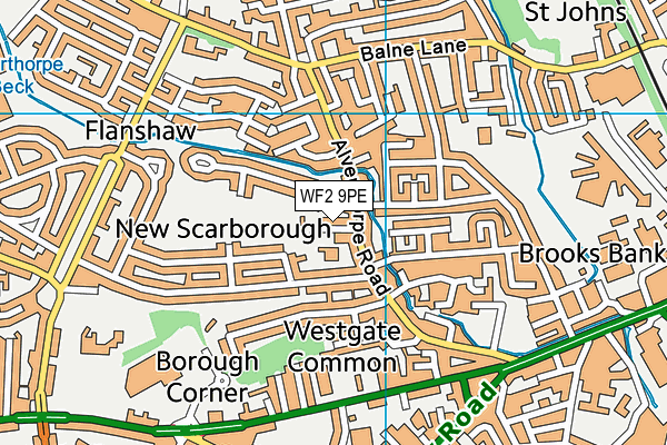 WF2 9PE map - OS VectorMap District (Ordnance Survey)