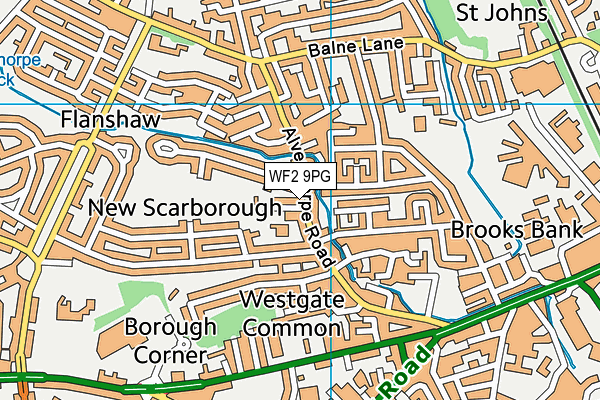 WF2 9PG map - OS VectorMap District (Ordnance Survey)