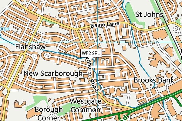 WF2 9PL map - OS VectorMap District (Ordnance Survey)