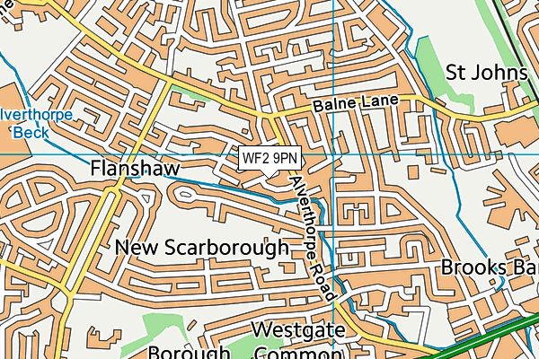 WF2 9PN map - OS VectorMap District (Ordnance Survey)