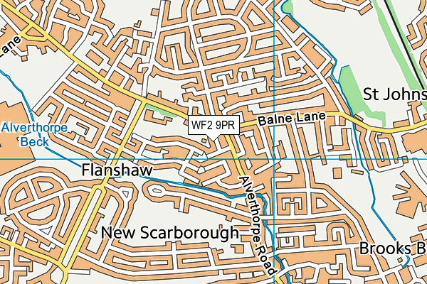 WF2 9PR map - OS VectorMap District (Ordnance Survey)