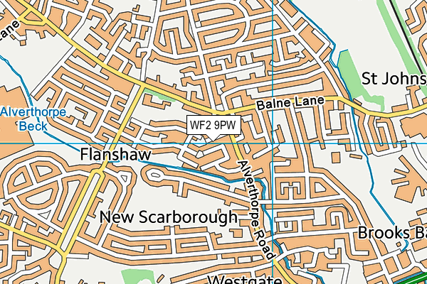 WF2 9PW map - OS VectorMap District (Ordnance Survey)