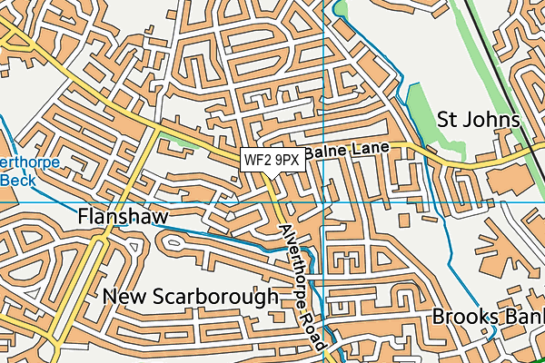 WF2 9PX map - OS VectorMap District (Ordnance Survey)