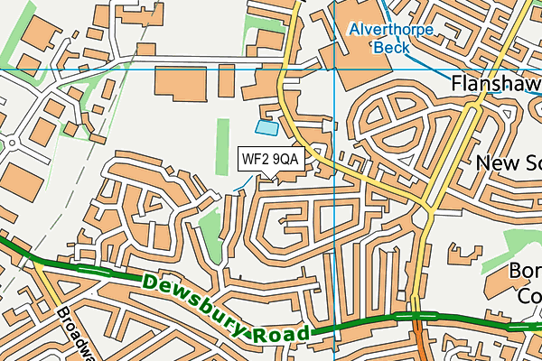 WF2 9QA map - OS VectorMap District (Ordnance Survey)