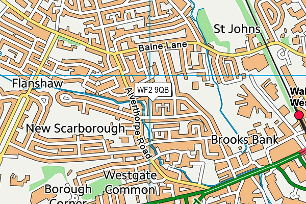 WF2 9QB map - OS VectorMap District (Ordnance Survey)