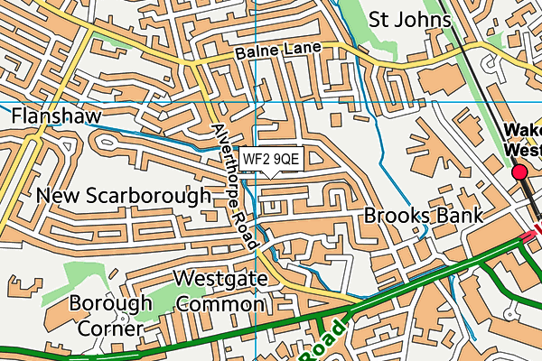 WF2 9QE map - OS VectorMap District (Ordnance Survey)