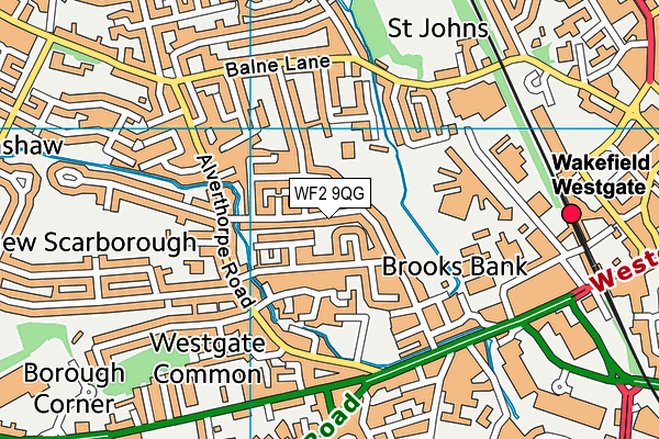 WF2 9QG map - OS VectorMap District (Ordnance Survey)