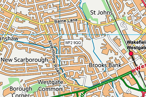 WF2 9QQ map - OS VectorMap District (Ordnance Survey)