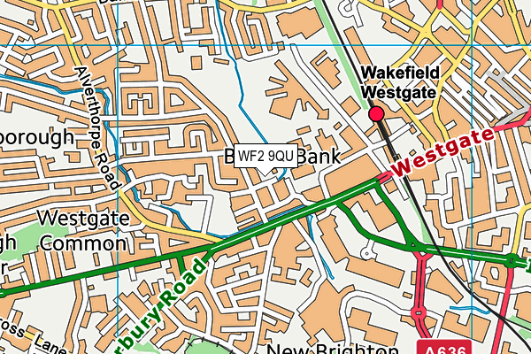 WF2 9QU map - OS VectorMap District (Ordnance Survey)