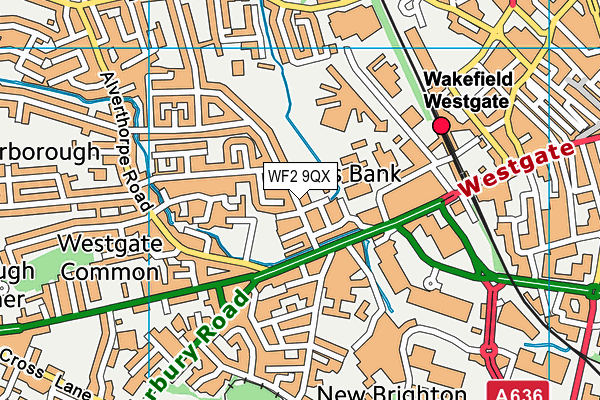 WF2 9QX map - OS VectorMap District (Ordnance Survey)