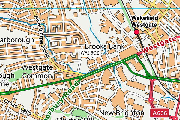 WF2 9QZ map - OS VectorMap District (Ordnance Survey)