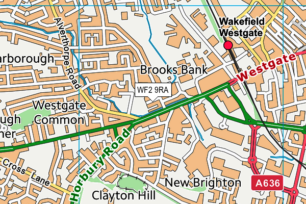 WF2 9RA map - OS VectorMap District (Ordnance Survey)