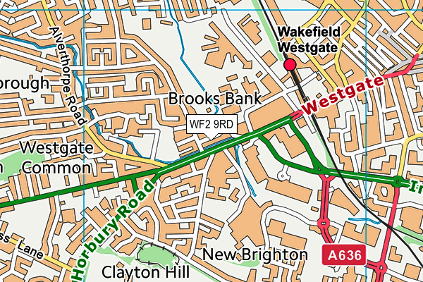 WF2 9RD map - OS VectorMap District (Ordnance Survey)