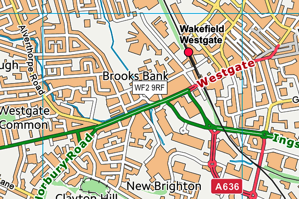 WF2 9RF map - OS VectorMap District (Ordnance Survey)