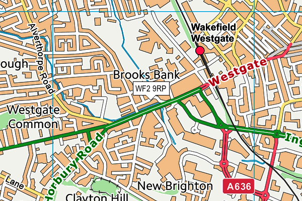 WF2 9RP map - OS VectorMap District (Ordnance Survey)