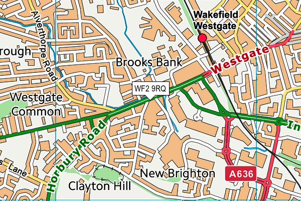 WF2 9RQ map - OS VectorMap District (Ordnance Survey)