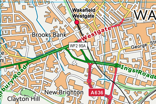 WF2 9SA map - OS VectorMap District (Ordnance Survey)