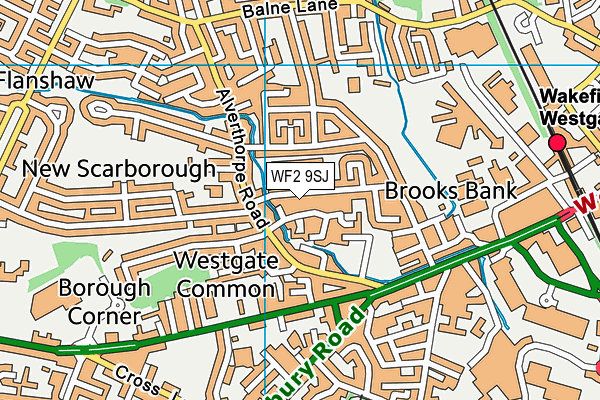 WF2 9SJ map - OS VectorMap District (Ordnance Survey)