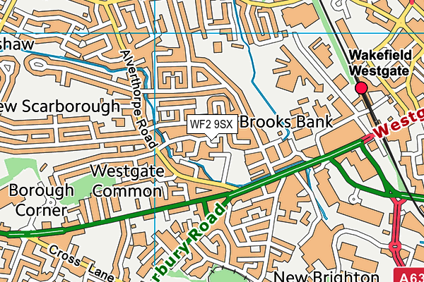 WF2 9SX map - OS VectorMap District (Ordnance Survey)