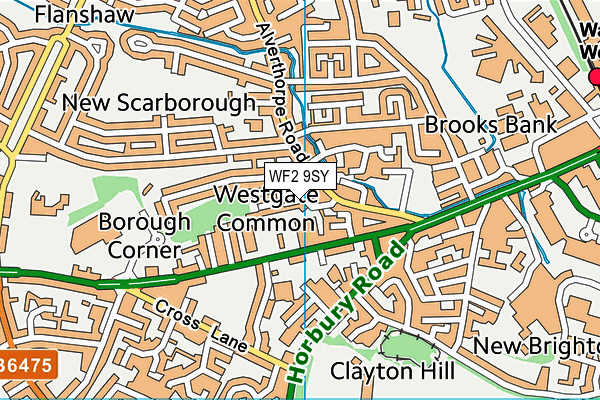 WF2 9SY map - OS VectorMap District (Ordnance Survey)