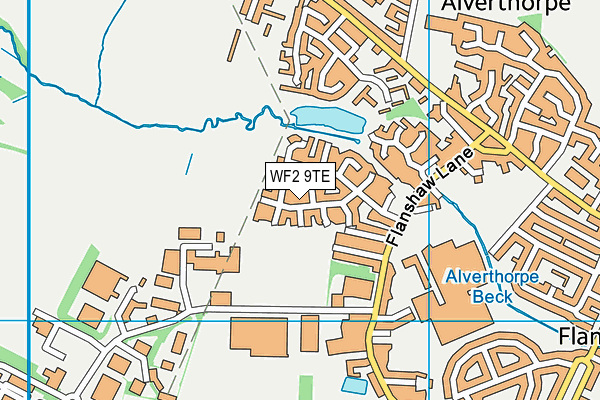 WF2 9TE map - OS VectorMap District (Ordnance Survey)