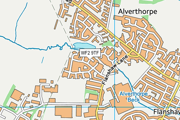 WF2 9TF map - OS VectorMap District (Ordnance Survey)