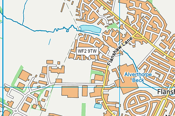 WF2 9TW map - OS VectorMap District (Ordnance Survey)