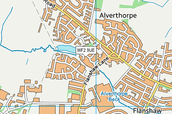 WF2 9UE map - OS VectorMap District (Ordnance Survey)