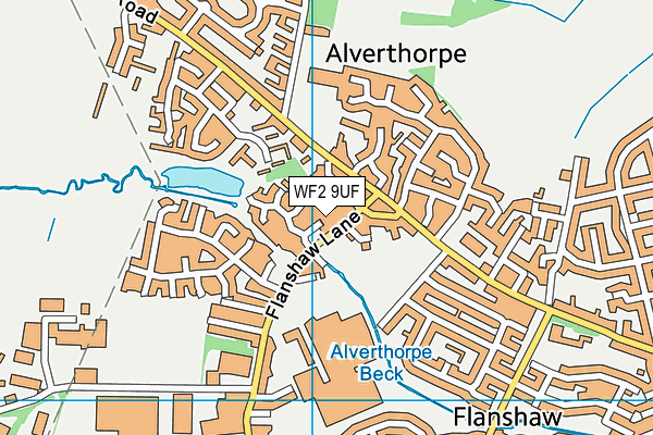 WF2 9UF map - OS VectorMap District (Ordnance Survey)