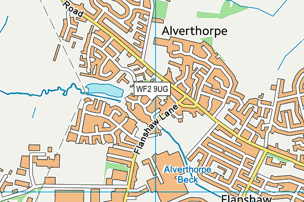 WF2 9UG map - OS VectorMap District (Ordnance Survey)