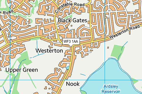 WF3 1AA map - OS VectorMap District (Ordnance Survey)