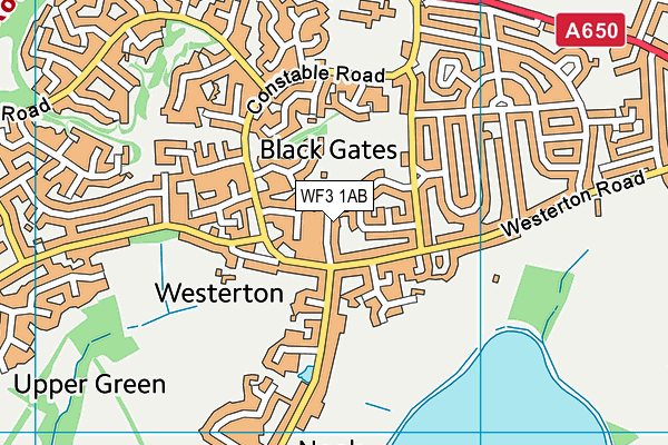 WF3 1AB map - OS VectorMap District (Ordnance Survey)