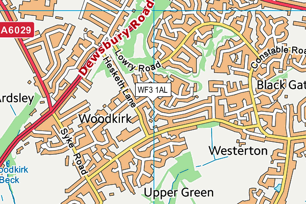 WF3 1AL map - OS VectorMap District (Ordnance Survey)