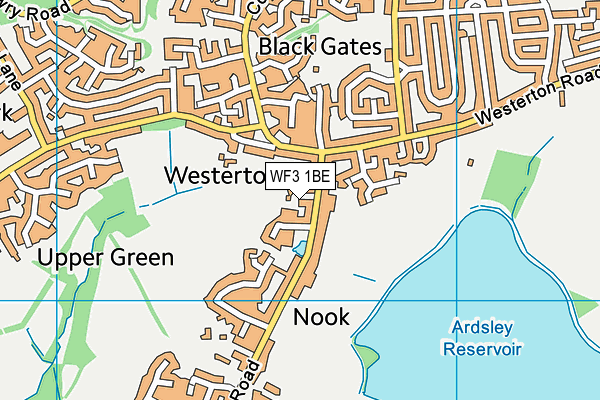 WF3 1BE map - OS VectorMap District (Ordnance Survey)