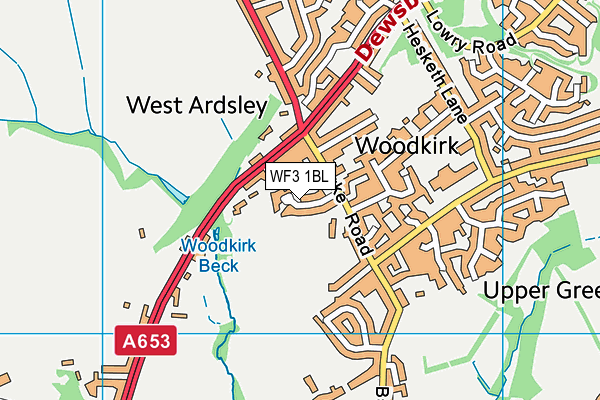 WF3 1BL map - OS VectorMap District (Ordnance Survey)