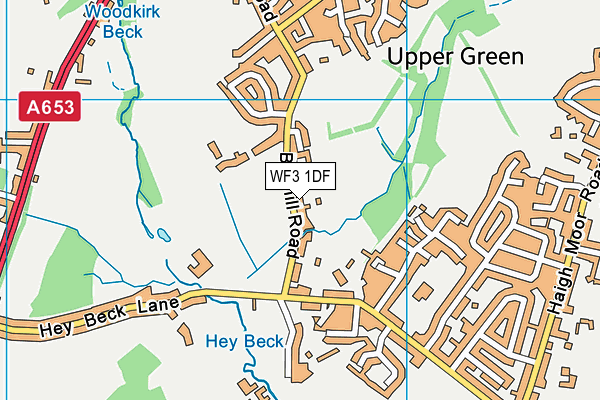 WF3 1DF map - OS VectorMap District (Ordnance Survey)