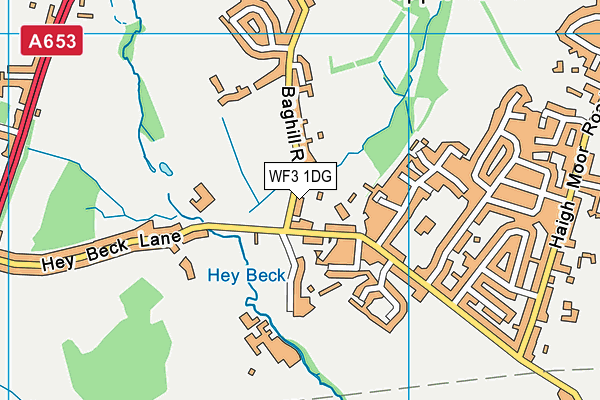 WF3 1DG map - OS VectorMap District (Ordnance Survey)