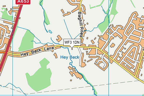 WF3 1DN map - OS VectorMap District (Ordnance Survey)