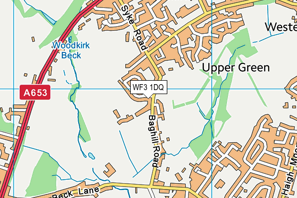 WF3 1DQ map - OS VectorMap District (Ordnance Survey)