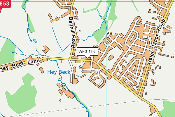 WF3 1DU map - OS VectorMap District (Ordnance Survey)