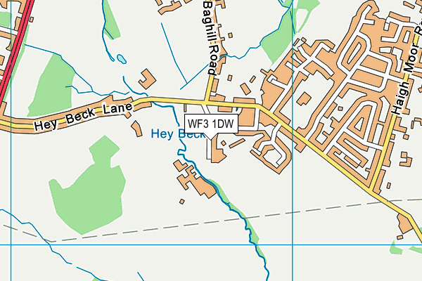 WF3 1DW map - OS VectorMap District (Ordnance Survey)