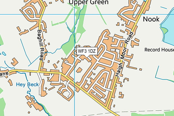 WF3 1DZ map - OS VectorMap District (Ordnance Survey)